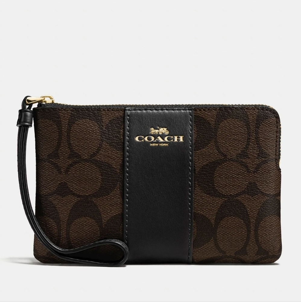 Coach Corner Zip Wristlet